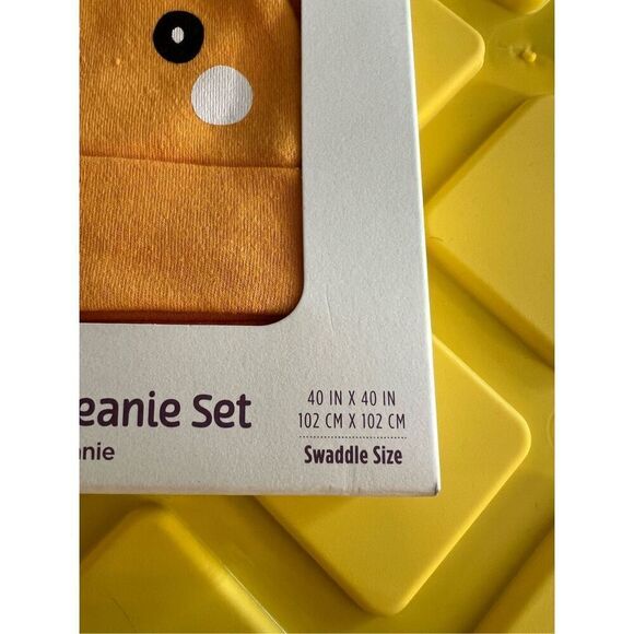 Orange Muslin Swaddle And Beanie Set NEW 100% Cotton - Picture 3 of 8